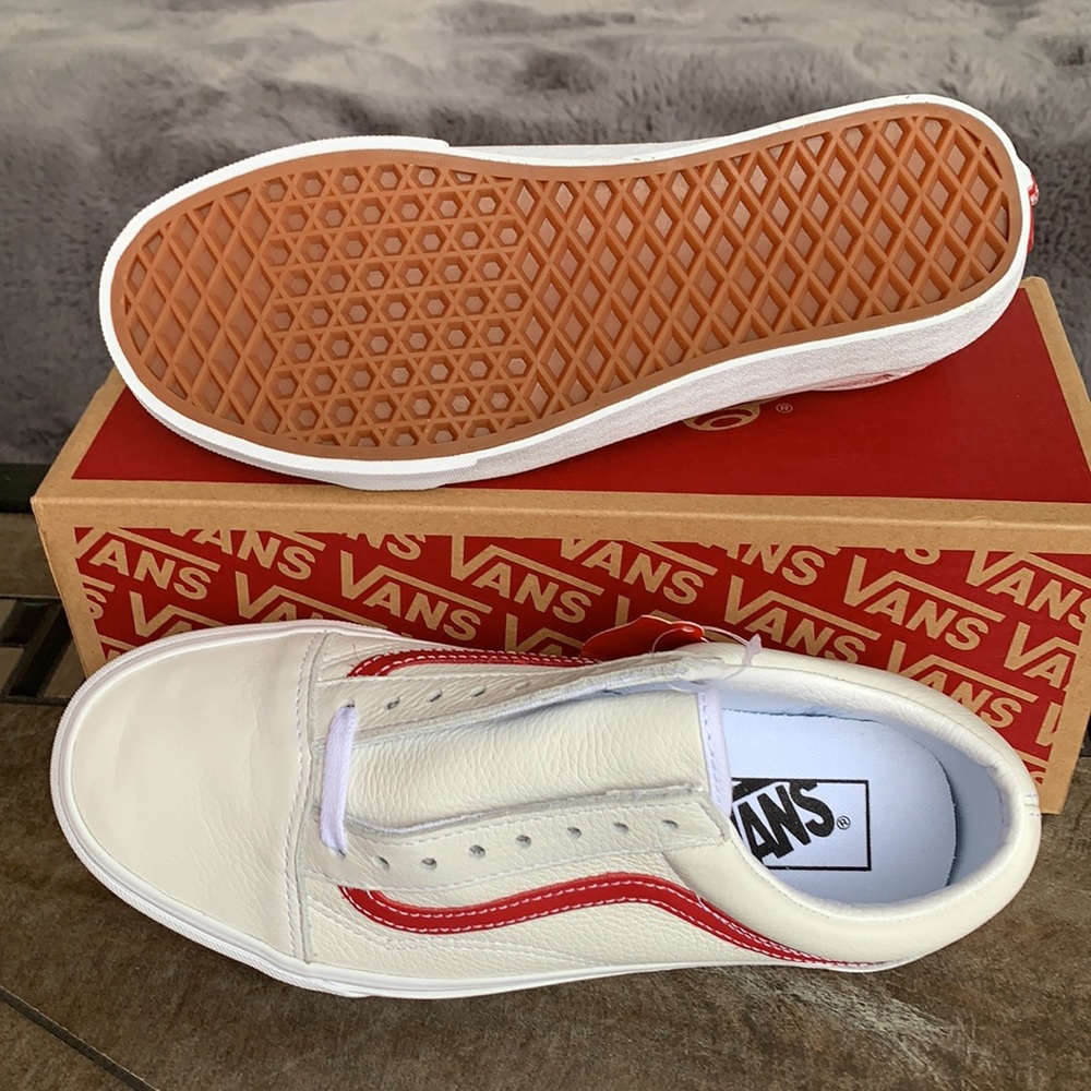 VANS OLD SKOOL LEATHER POP Trwht/Chili Pepper WMNS - Picture 7 of 14